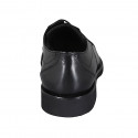Elégant chaussure derby pour hommes en cuir noir avec lacets, bout droit et elastiques - Pointures disponibles:  38