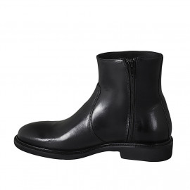 Stivaletto da uomo con cerniera in pelle di color nero - Misure disponibili: 36, 38, 46, 47 2