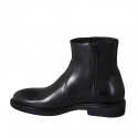 Botin con cremallera para hombres en piel de color negro - Tallas disponibles:  36, 38, 46, 47