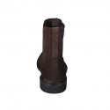 Bottines élégant pour hommes avec élastiques et bout Brogue en daim marron - Pointures disponibles:  37, 38, 47