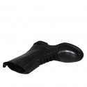Botin para hombre con cordones, hebilla y cremallera en piel negra - Tallas disponibles:  36, 37, 38, 46