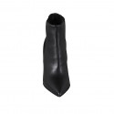 Bottines à bout pointu pour femmes avec elastiques en cuir noir avec talon 10 - Pointures disponibles:  33, 42, 43, 44