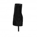 Botín a punta para mujer con elasticos en gamuza negra tacon 10 - Tallas disponibles:  32, 34, 42, 43