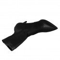 Botines puntiagudos para mujer en piel y material elastico negro tacon 7 - Tallas disponibles:  34, 42