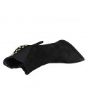 Bottines à bout pointu pour femmes avec elastiques et goujons en daim noir talon 10 - Pointures disponibles:  32, 33, 42, 43