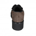 Mocassin pour femmes avec chaîne en daim marron et noir talon 4 - Pointures disponibles:  44, 45