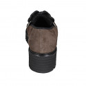 Woman's mocassin with chain in brown and black suede heel 4 - Available sizes:  32, 44, 45