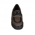 Mocassin pour femmes avec chaîne en daim marron et noir talon 4 - Pointures disponibles:  44, 45