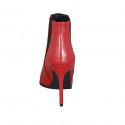 Woman's pointy ankle boot with elastic bands in red leather with heel 10 - Available sizes:  34, 42, 43, 44