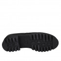 Zapato derby con cordones para mujer en charol negro tacon 4 - Tallas disponibles:  45