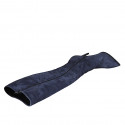 Stivale a punta da donna in camoscio blu con cerniera tacco 10 - Misure disponibili: 42