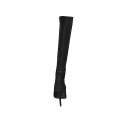 Bottes à bout pointu pour femmes en daim noir avec fermeture éclair talon 10 - Pointures disponibles:  34