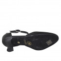 Chaussure de danse avec courroie à la cheville en cuir noir talon 6 - Pointures disponibles:  33, 42, 43, 44