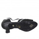 Zapato de baile con cinturon en piel negra tacon 6 - Tallas disponibles:  32, 33, 34, 42, 43, 44