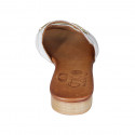 Woman's mule with chain in white leather heel 2 - Available sizes:  42