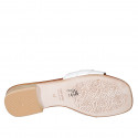 Woman's mule with chain in white leather heel 2 - Available sizes:  42