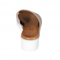 Woman's open mule with elastic band in nude leather wedge heel 4 - Available sizes:  34, 42, 43, 44