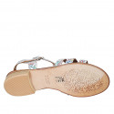 Sandale pour femmes avec courroie en cuir blanc imprimé mosaïque multicouleur talon 2 - Pointures disponibles:  32, 33, 42, 43, 44, 45
