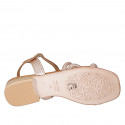 Sandale pour femmes avec courroie en cuir lamé cuivre talon 1 - Pointures disponibles:  32, 33, 42, 43