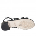 Sandalo da donna in pelle nera con tacco 4 - Misure disponibili: 45