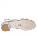 Woman's sandal in white multicolored mosaic printed leather heel 4 - Available sizes:  32, 33, 34, 43, 44, 45
