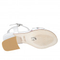 Sandale pour femmes avec courroie en cuir blanc et imprimé mosaïque multicouleur talon 6 - Pointures disponibles:  32, 33, 34, 42, 43, 44, 45