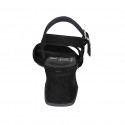Sandale pour femmes en daim noir et imprimé mosaïque multicouleur avec courroie talon 6 - Pointures disponibles:  32, 33, 42, 43, 44