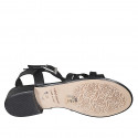 Sandale pour femmes avec deux courroies en cuir noir talon 2 - Pointures disponibles:  32, 33, 42, 44, 45