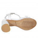 Sandale pour femmes en cuir blanc avec courroie et boucle talon 7 - Pointures disponibles:  32, 33, 34, 42, 43, 44, 45