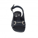 Sandale pour femmes avec accessoire en cuir bleu talon 4 - Pointures disponibles:  33, 34, 42, 44