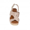 Sandale pour femmes avec plateforme en cuir nue talon compensé 7 - Pointures disponibles:  32, 42, 44, 45