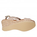 Sandale pour femmes avec plateforme en cuir nue talon compensé 7 - Pointures disponibles:  32, 42, 44, 45