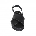 Sandalo da donna in pelle nera con zeppa 4 - Misure disponibili: 32, 33, 34, 42, 43, 44, 45