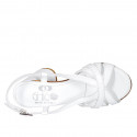 Woman's sandal in white leather heel 7 - Available sizes:  34, 42, 43, 45