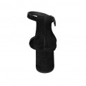 Escarpin ouvert pour femmes avec courroie en daim noir talon 7 - Pointures disponibles:  43