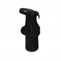Scarpa aperta da donna con cinturino in camoscio nero tacco 7 - Misure disponibili: 32, 33, 34, 43