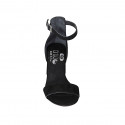 Escarpin ouvert pour femmes avec courroie en daim noir talon 7 - Pointures disponibles:  43