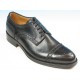 Zapato derby con cordones y puntera floral para hombre en piel negra - Tallas disponibles:  53, 54