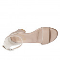 Zapato abierto con cinturon en piel rosa claro tacon 5 - Tallas disponibles:  32, 33, 34