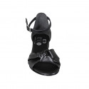 Chaussure ouverte pour femmes avec courroie et nœud en cuir noir talon 2 - Pointures disponibles:  32, 34