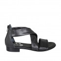 Chaussure ouverte pour femmes en cuir noir avec fermeture éclair talon 2 - Pointures disponibles:  32, 33, 42, 43, 44