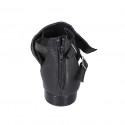 Chaussure ouverte pour femmes en cuir et cuir perforé noir avec fermeture éclair et boucles talon 2 - Pointures disponibles:  32, 33, 34, 43