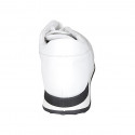 Zapato con cordones y plantilla extraible para mujer en piel blanca cuña 3 - Tallas disponibles:  43, 44, 45
