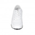 Chaussure pour femmes à lacets avec semelle amovible en cuir blanc talon compensé 3 - Pointures disponibles:  43, 44, 45