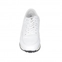 Woman's laced shoe in white leather with removable insole wedge heel 3 - Available sizes:  43, 44, 45