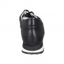 Woman's laced shoe with removable insole in black leather heel 3 - Available sizes:  42