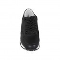 Woman's laced shoe with removable insole in black leather heel 3 - Available sizes:  42