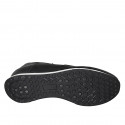 Chaussure à lacets avec semelle amovible pour femmes en cuir noir talon compensé 3 - Pointures disponibles:  42, 44, 45