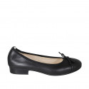 Ballerine pour femmes en cuir noir avec noeud et bout droit talon 2 - Pointures disponibles:  32, 42, 44