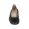 Ballerine pour femmes en cuir noir avec noeud et bout droit talon 2 - Pointures disponibles:  32